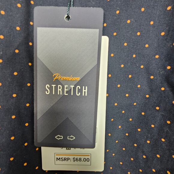 NEW Cactus Man Ricky Singh Dress Shirt Blue Orange Polka Dot Men M Collared - Picture 7 of 9